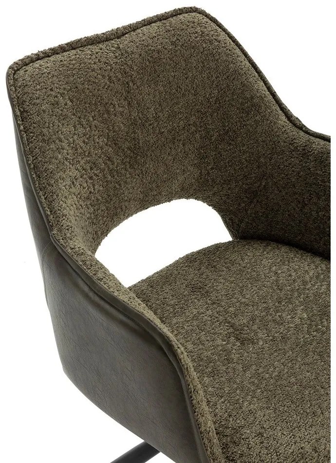 Зелени тапицирани трапезни столове в комплект с подлакътници 2 бр. Mariel – Marckeric