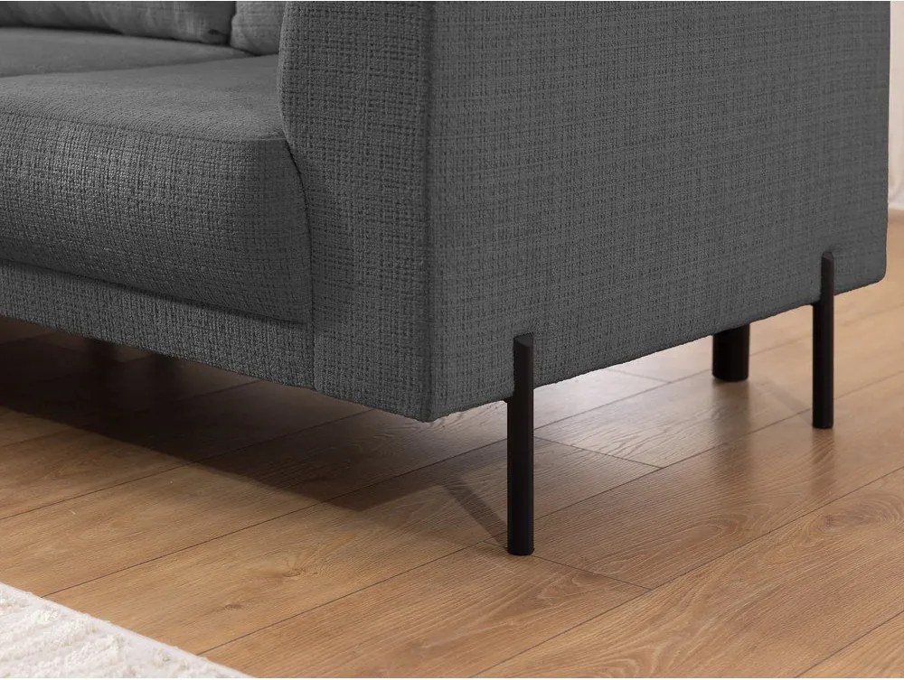 Тъмносив шенилов ъглов диван (ляв ъгъл/L форма) Mauris – Ropez