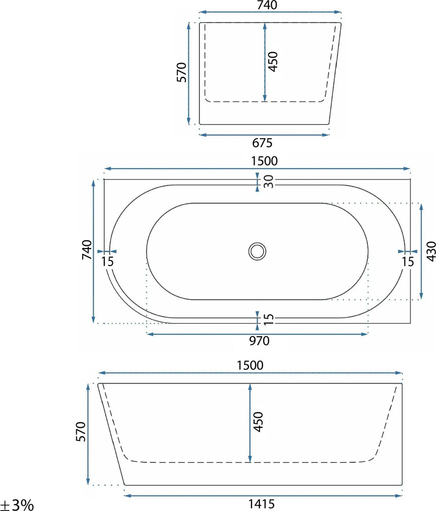 Ъглова акрилна вана REA Bellanto Slim 150 Right