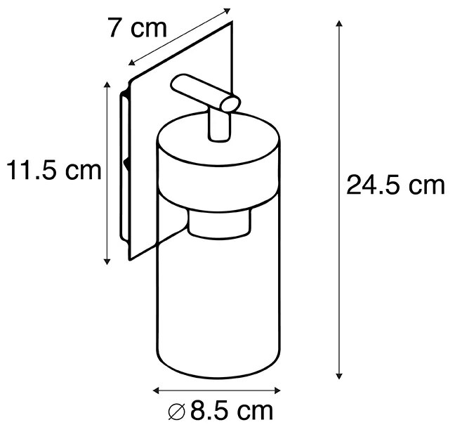 Интелигентна модерна външна стенна лампа черна с wifi ST64 - Rullo