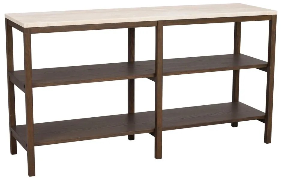 Конзолна маса в кафяво и бежово с каменен плот 140x40 cm Orwel - Rowico