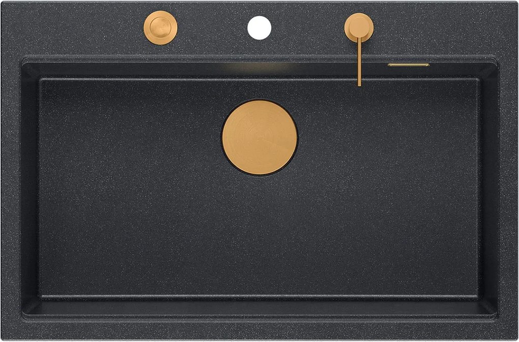 гранитна мивка MARC 110 WORKSTATION Black Metallic