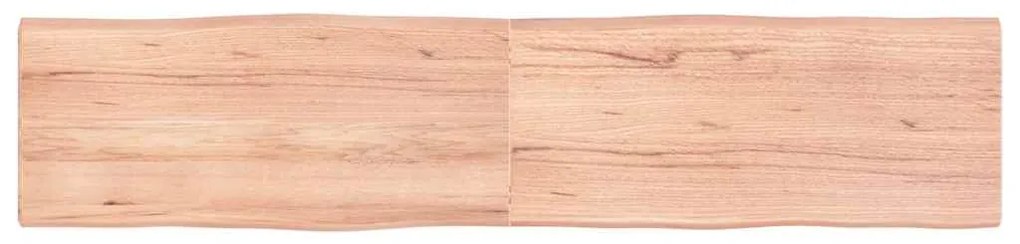 363974 vidaXL Плот за маса светлокафяв 180x40x(2-4) см обработен масивен дъб