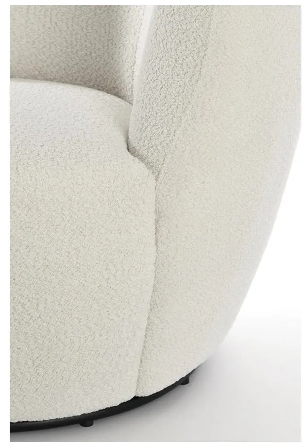 Бяло кресло от плат букле Senja – Light & Living