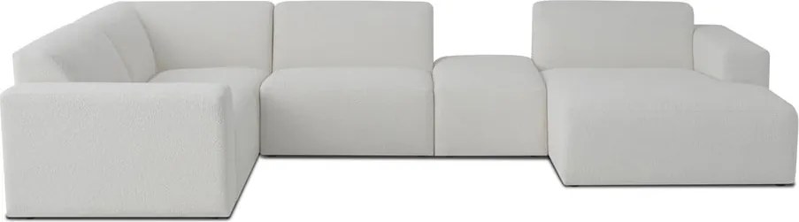 Бял ъглов диван от букле ("U" форма) Roxy – Scandic