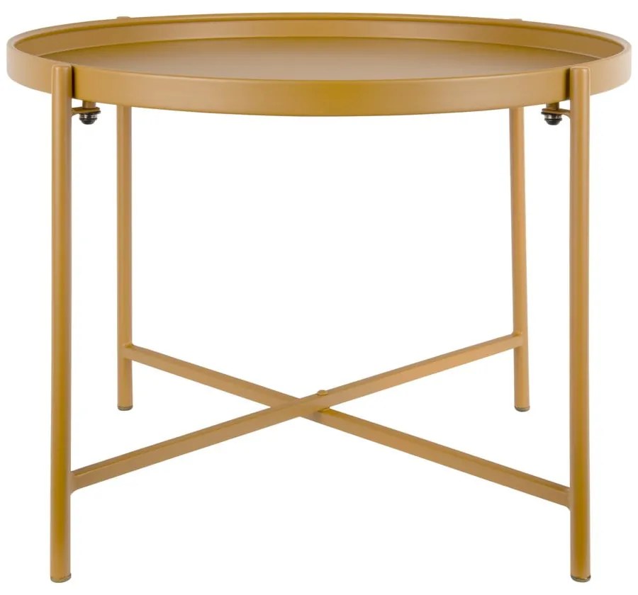 Метална кръгла масичка за кафе в цвят жълта охра ø 50 cm Meseta – Leitmotiv