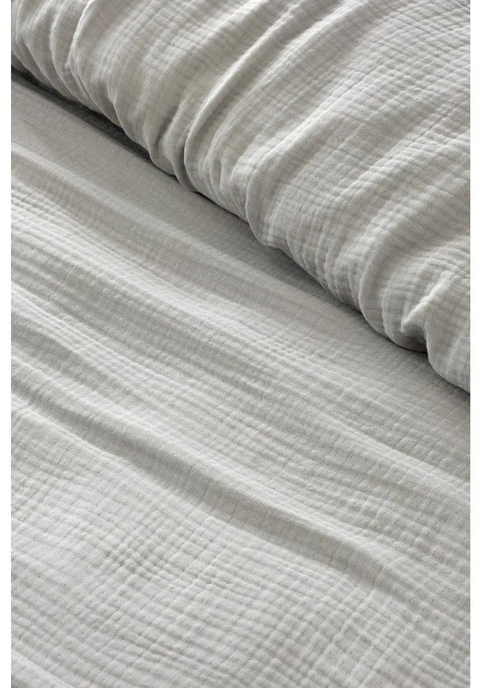 Светлосиво муселиново покривало за легло 220x250 cm Muslin – Mijolnir