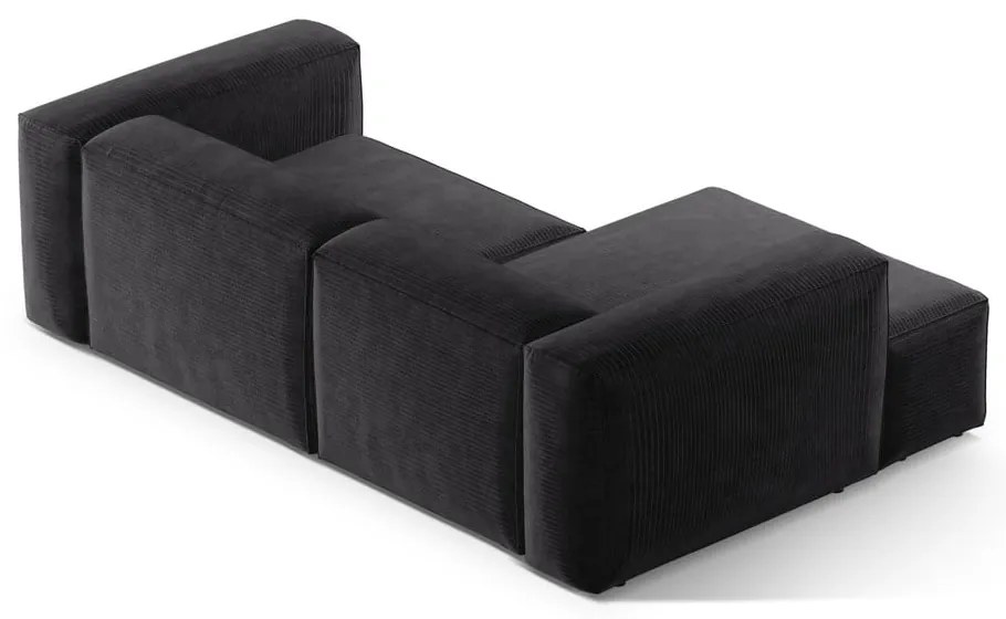 Тъмносив ъглов диван от рипсено кадифе (ляв ъгъл) Bergamo – Cosmopolitan Design