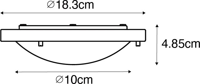 Модерна таванна лампа бяла 18 см IP44 - Yuma