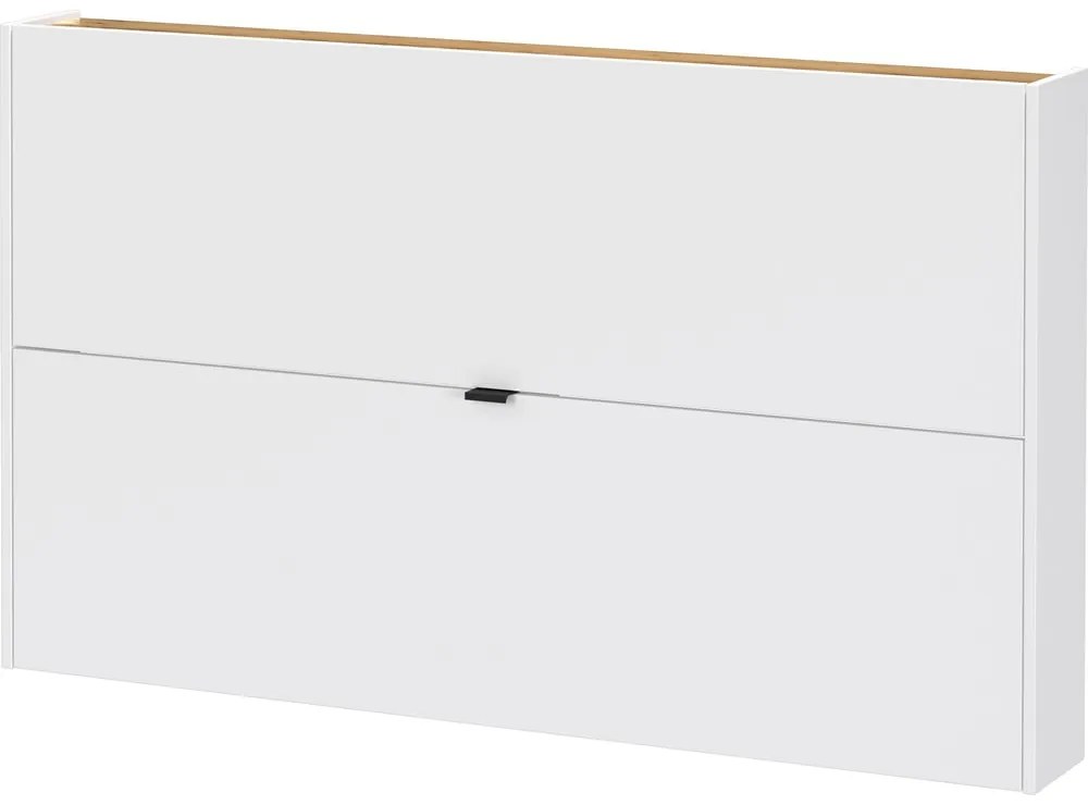 Бяла накланяща се висяща стойка за обувки от декор от дъб 140x83x18 cm Ameca – Germania