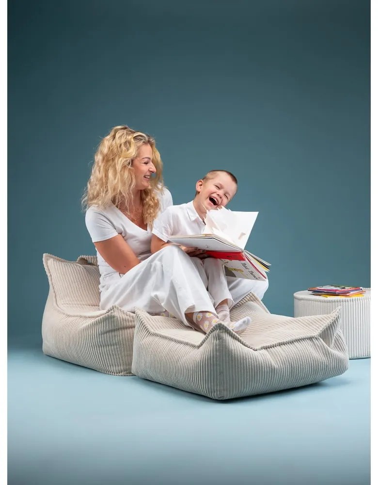 Кремав детски пуф от рипсено кадифе Chair – Wigiwama