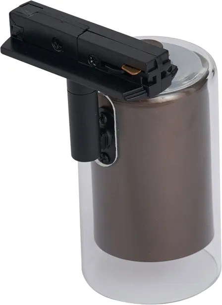 Модерен прожектор тъмен бронз с прозрачно стъкло за релсова система 1-фазен - Iconic Lloyd