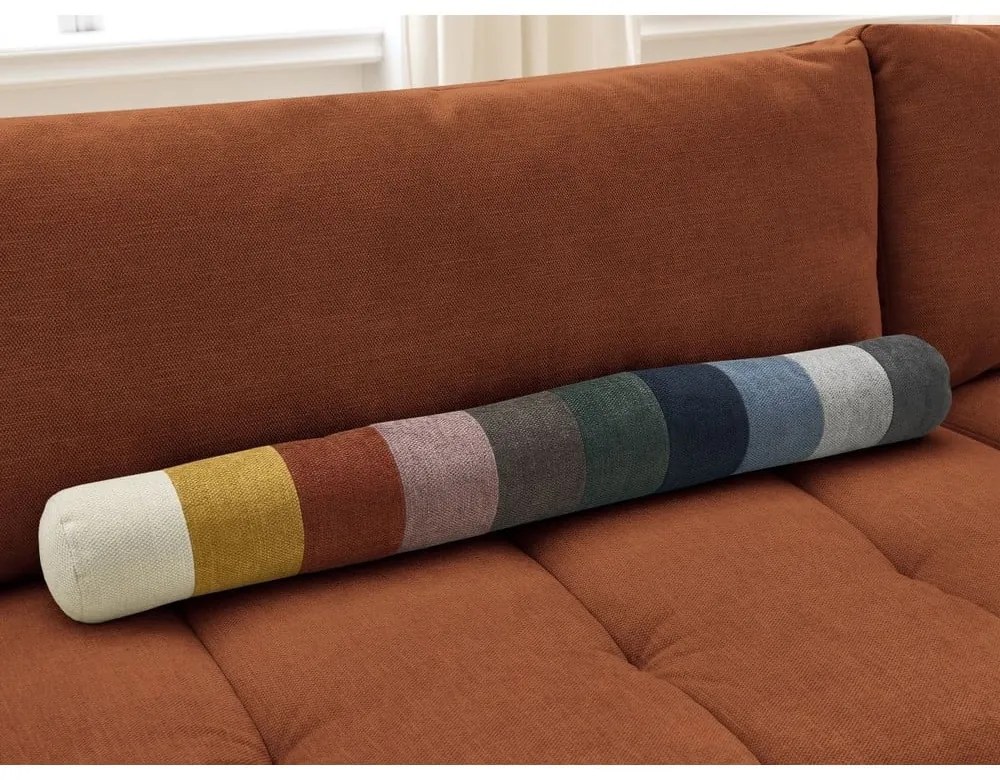 Сгъваем/с място за съхранение ъглов диван в тухлен цвят (десен ъгъл/L форма) Fuji – Bobochic Paris