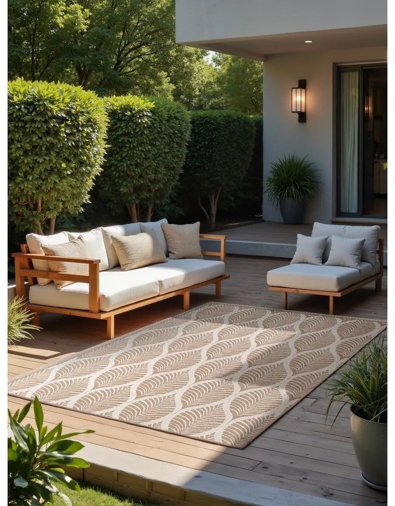 Килим за открито и закрито в цвят слонова кост и бежово 160x230 cm Duet Liora – NORTHRUGS