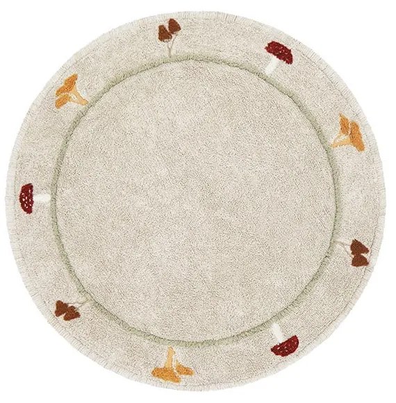 Бежов ръчно изработен памучен детски килим подходящ за пране ø140 cm Chanterelle – Lorena Canals