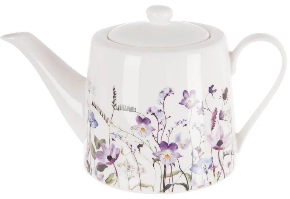 Бял/лилав порцеланов чайник 1 l Louka – Orion