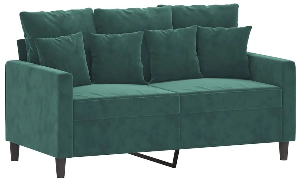 359295 vidaXL 2-местен диван, тъмнозелен, 120 см, кадифе
