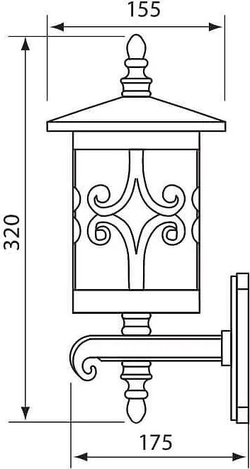 Градински аплик JARDIN, кафяв, 1xE27