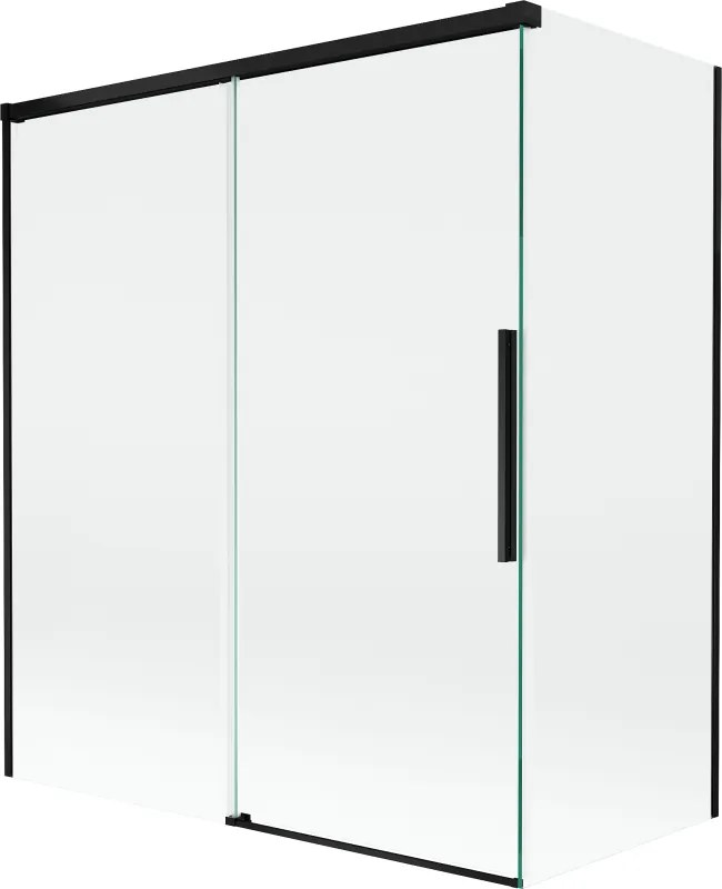 Mexen Rox душ параван 2-крилен плъзгащ се 140 + 70 x 150 см, прозрачен, черен - 8C9-140-070-70-00