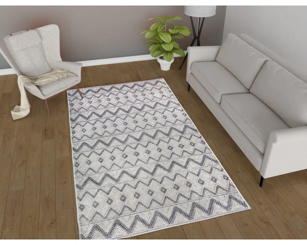 Сива пътека подходяща за пране 80x200 cm Zig Zag – Vitaus