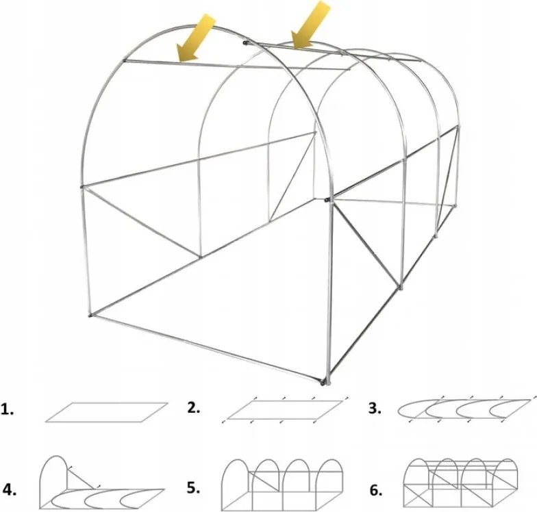 Заместваща конструкция за трисегментна кутия от фолио с размери 2 m x 3,5 m