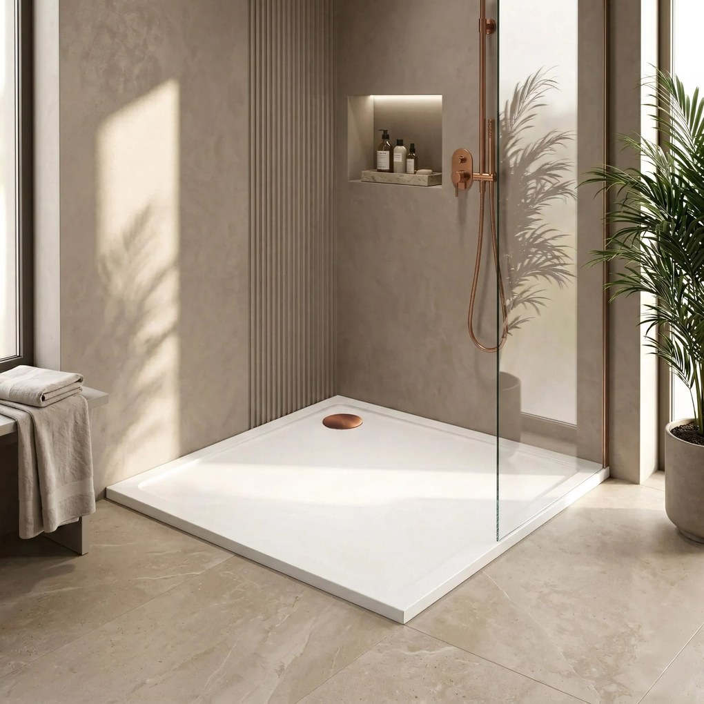 Корито за душ кабина-акрилно Rea Savoy White 90x90