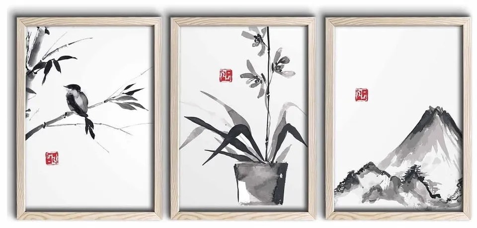 Картини в комплект 3 бр. 38x53 cm – Wallity