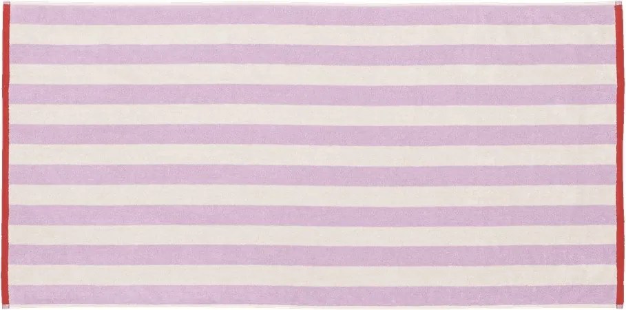 Памучна хавлиена кърпа от тери в цвят лавандула/кремава 70x140 cm Gobo – noo.ma