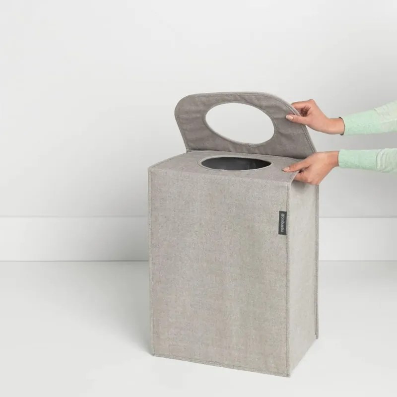Торба за пране Brabantia 1001093, 55 л, Твърдо и отделящо се дъно, Магнитни дръжки, Сив