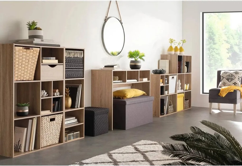 Двоен сгъваем пуф 5five Mix & Modul, 76 cm - Черен