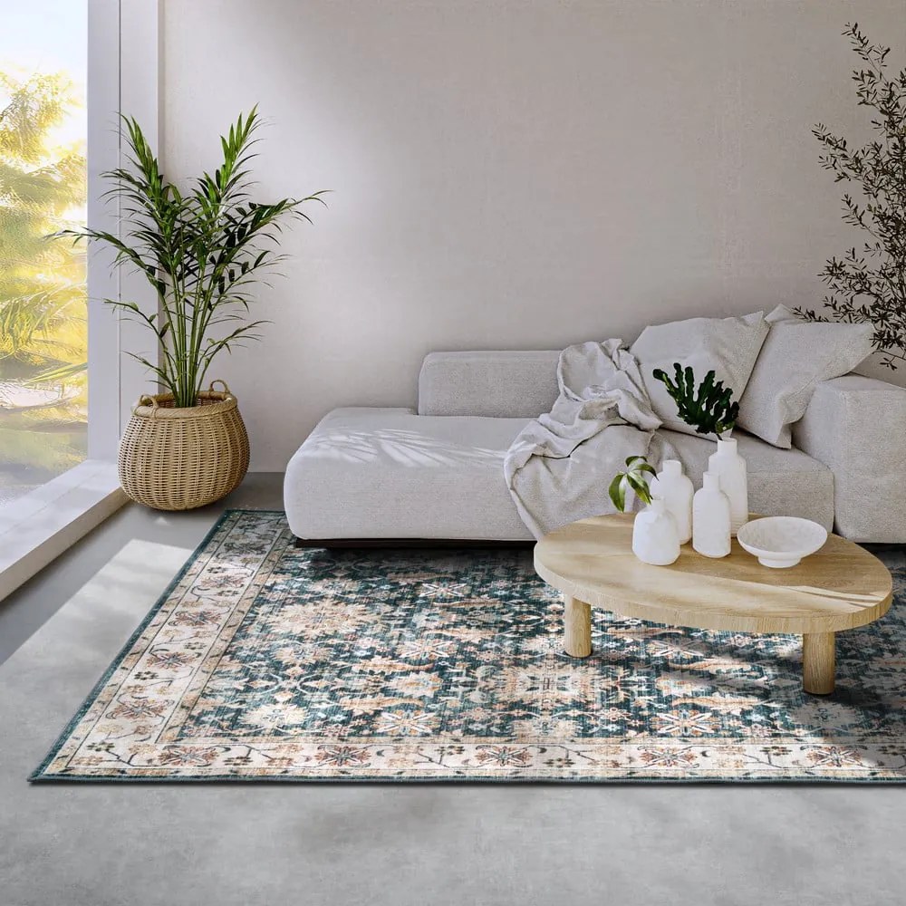 Син килим 80x150 cm Saveh Blue Cream – Elle Decoration