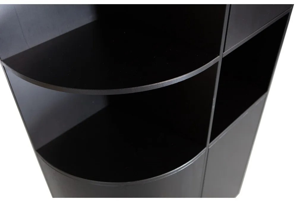 Черен модулен шкаф за книги от борова дървесина 78x210 cm Finca - WOOOD