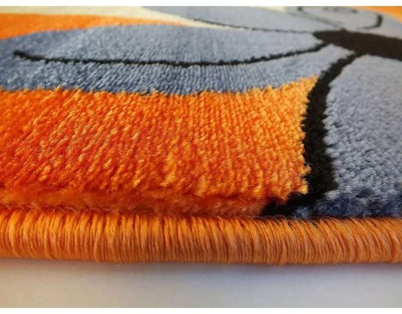 Оранжев килим с пеперуди и цветя Ширина: 133 см | Дължина: 190 см