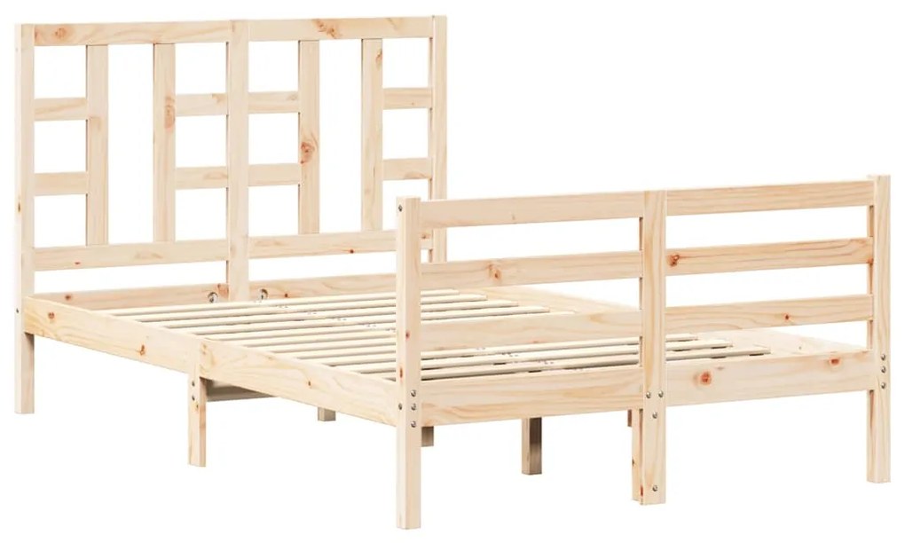 3193916 vidaXL Рамка за легло с табла, 120х200 см, масивно дърво