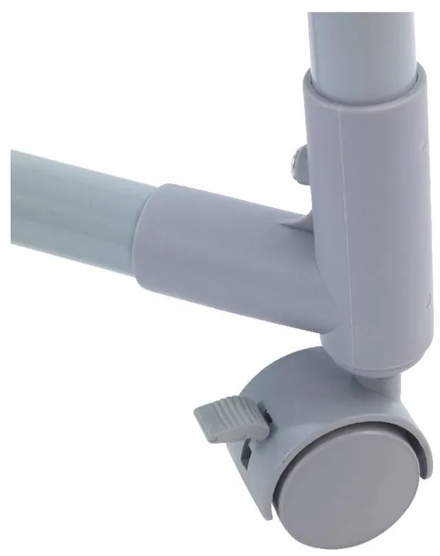 Сив метален телескопичен подвижен стелаж за дрехи, сгъваем - Wenko