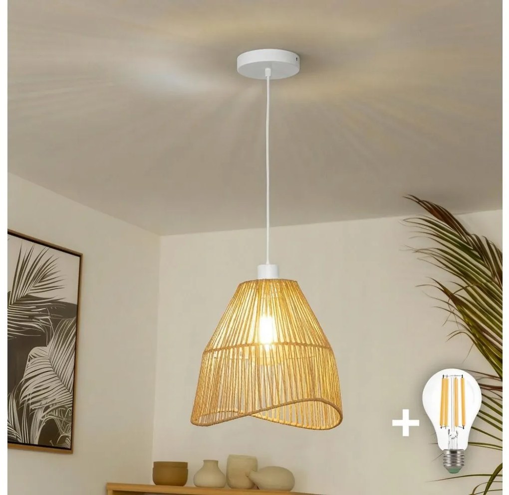 Brilagi - LED полилей на кабел CERIA BOHO 1xE27/40W/230V Ø 30 см кафяв