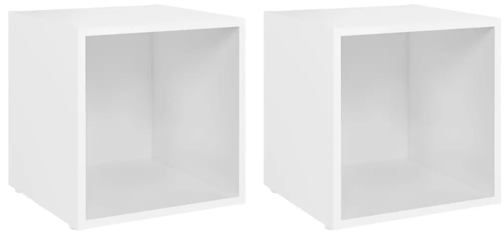 805499 vidaXL ТВ шкафове, 2 бр, бели, 37x35x37 см, инженерно дърво