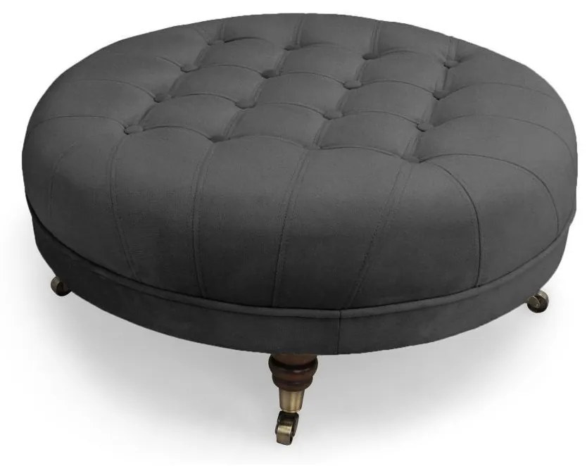 Табуретка за крака Chesterfield в цвят сиво, 80х80х32 см