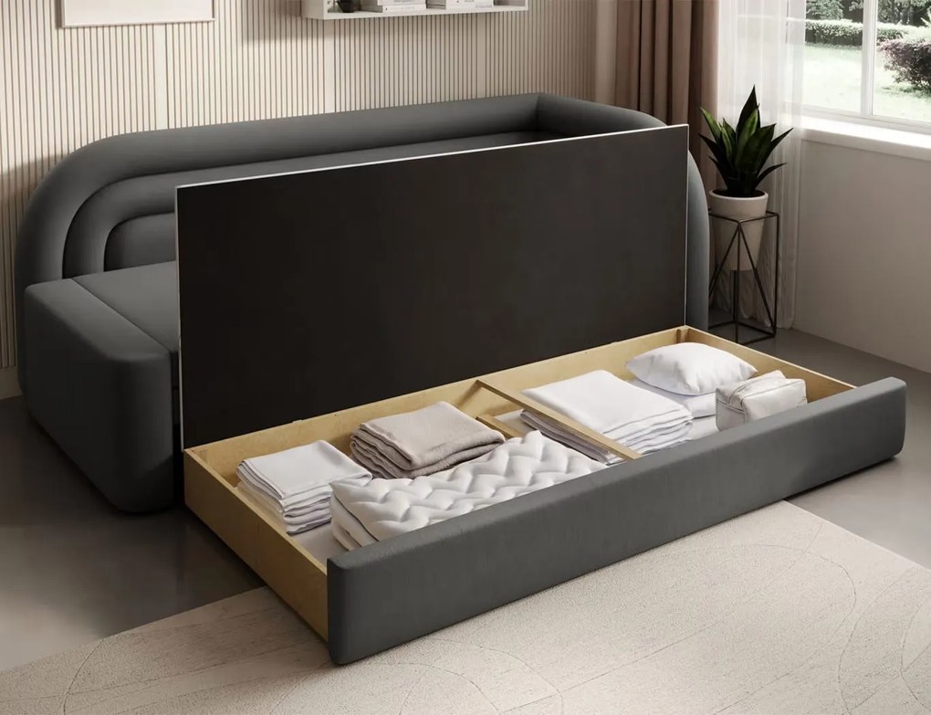 Разтегателно легло Fanuci - Тъмно сиво - Дясно