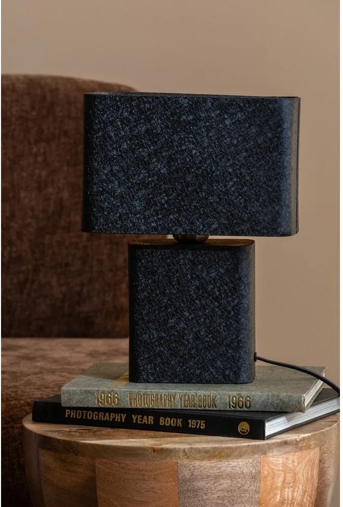 Черна метална настолна лампа (височина 33 cm) Boaz Recto – Leitmotiv