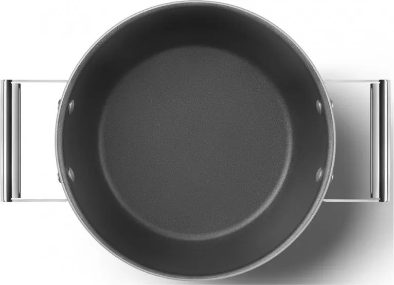 Тенджера SMEG CKFC2411RDM, 4.8 л, Ø24 см, Тефлоново покритие, До 250°C, Индукция, Червен