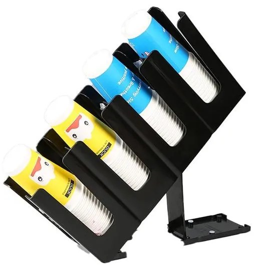 Пластмасов бар органайзер за чаши регулируем с 4 отделения черен 12x24xh45см (JD-86255)