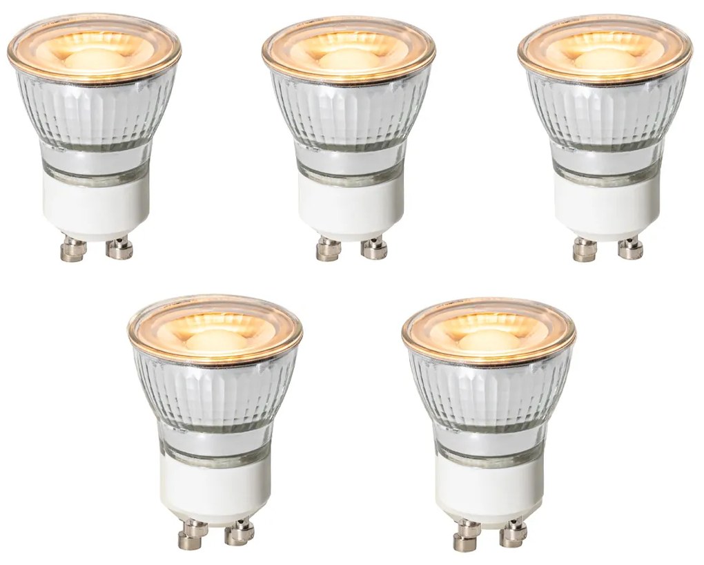 Комплект от 5 GU10 LED крушки с 3-степенно димиране 35мм 4W 200 лм 2200K