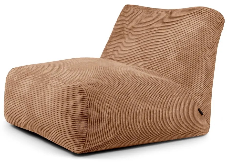 Кафяв пуф от рипсено кадифе Tube 100 – SLOWDOWN