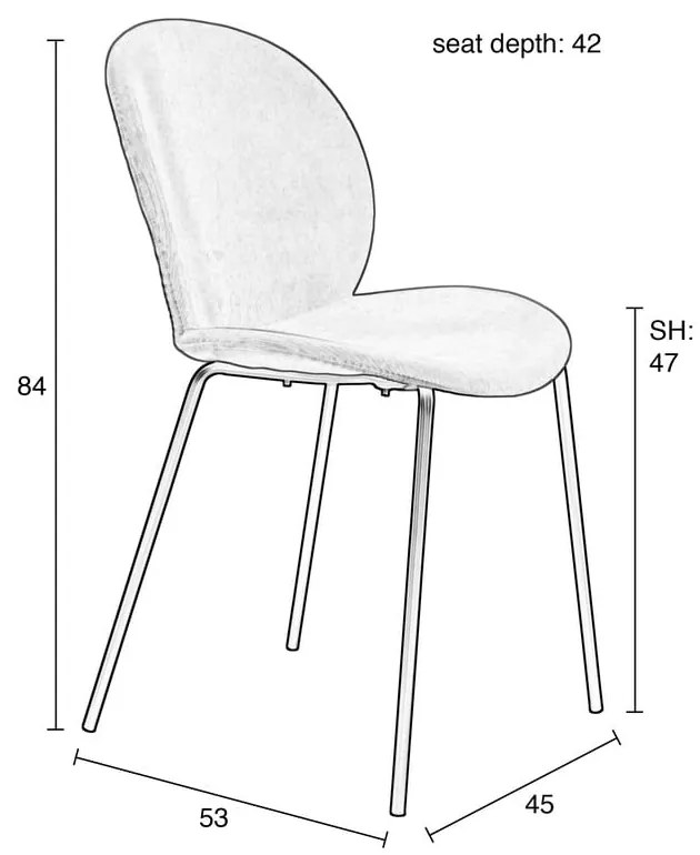Тъмносини трапезни столове в комплект от 2 броя Bonnet - Zuiver