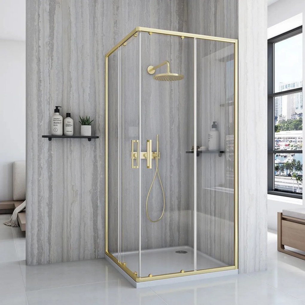 Душ кабина Rea City 80x100 Brush Gold