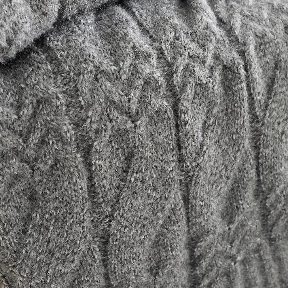 Сиво плетено одеяло 150x200 cm Cable Knit – Bianca