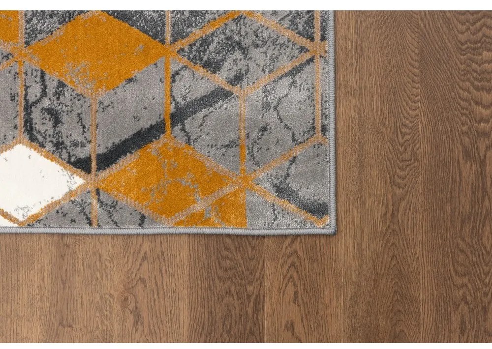 Килим в цвят жълта охра и сиво 80x150 cm Soft – FD