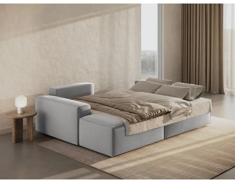 Светлосив разтегателен ъглов диван (ляв ъгъл) Jodie – Micadoni Home