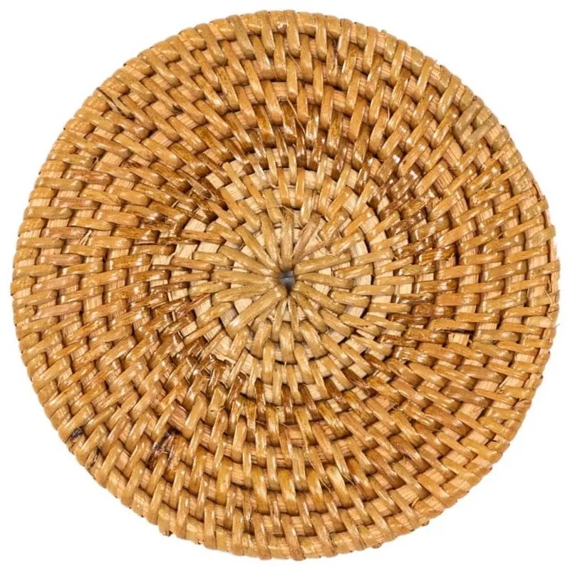 Ратанови подложки в комплект 6 бр. със стойка в тъмно естествен цвят – Tiseco Home Studio